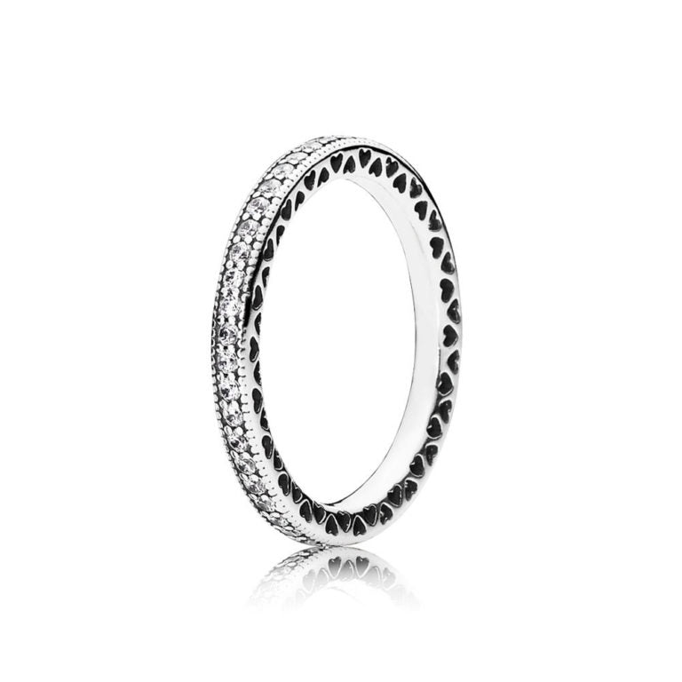 Pandora Silver Ring with Clear Crystal