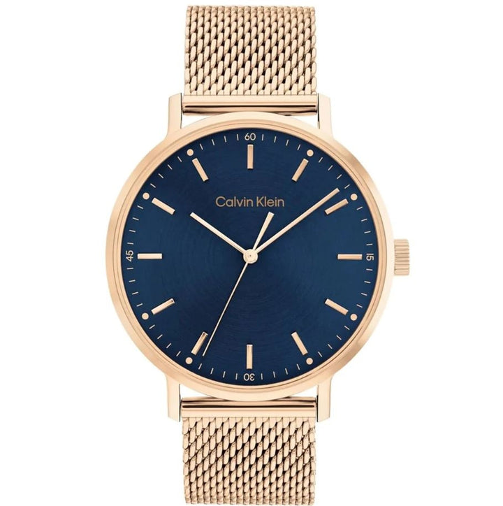 Timeless Rose Gold Elegance with Navy Blue Dial