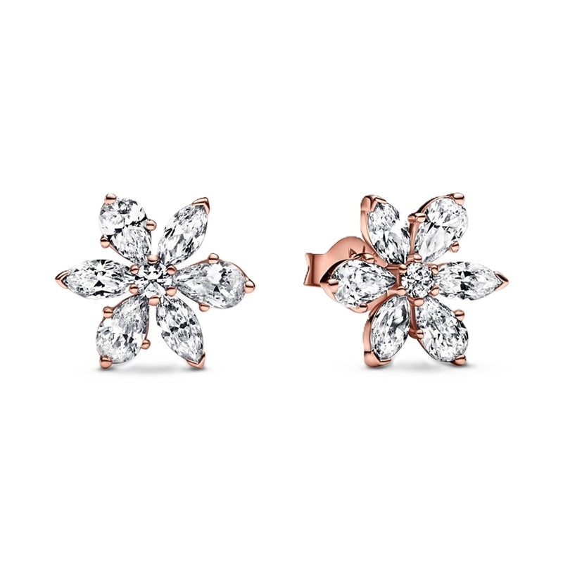 Radiant Rose Gold & Clear Crystal Studs