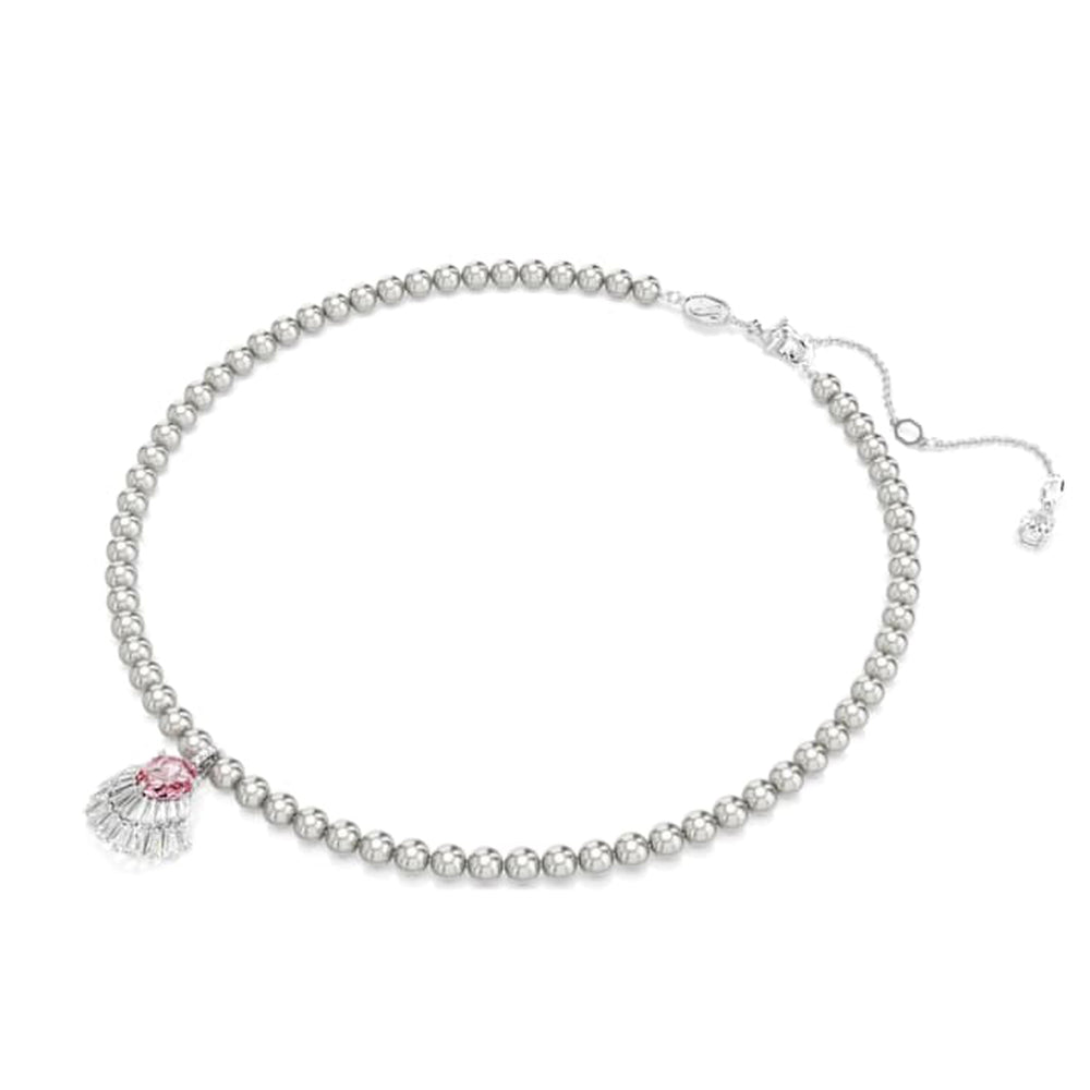 Radiant Pink Gemstone Beaded Pendant Necklace