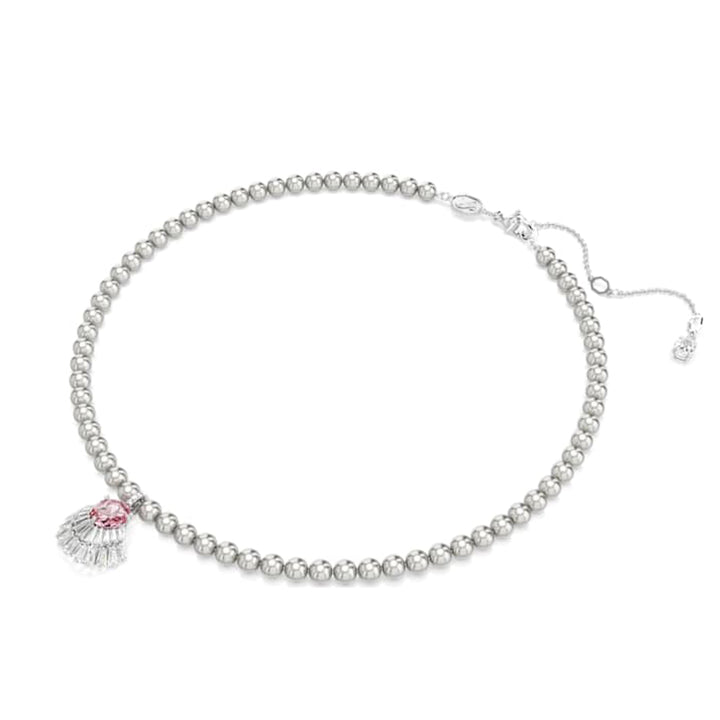 Radiant Pink Gemstone Beaded Pendant Necklace