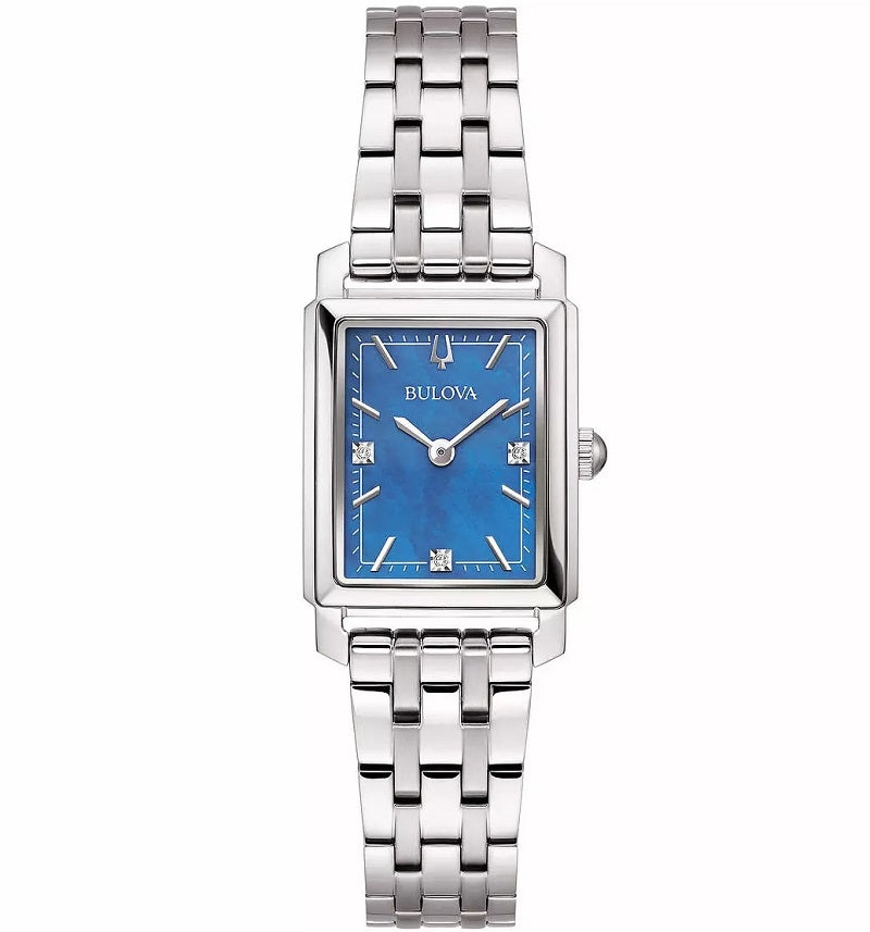 Bulova Silver Rectangular Crystal Watch