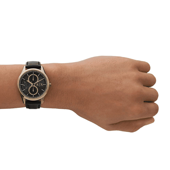 Armani Exchange Black & Gold Chronograph Watch