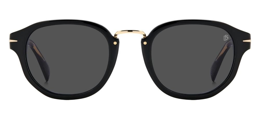 Sleek Black and Gold Acetate Frame Sunglasses