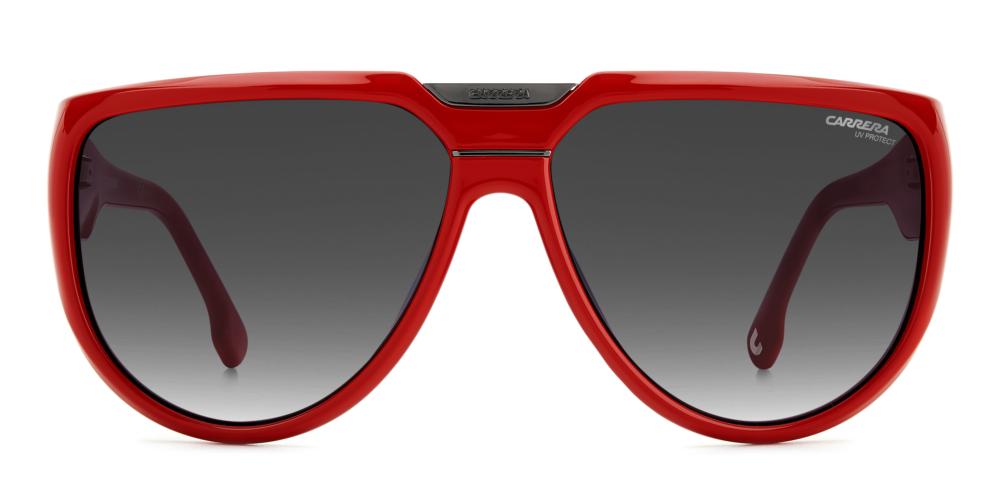 Red Frame Aviator with Gradient Black-Gray Lenses