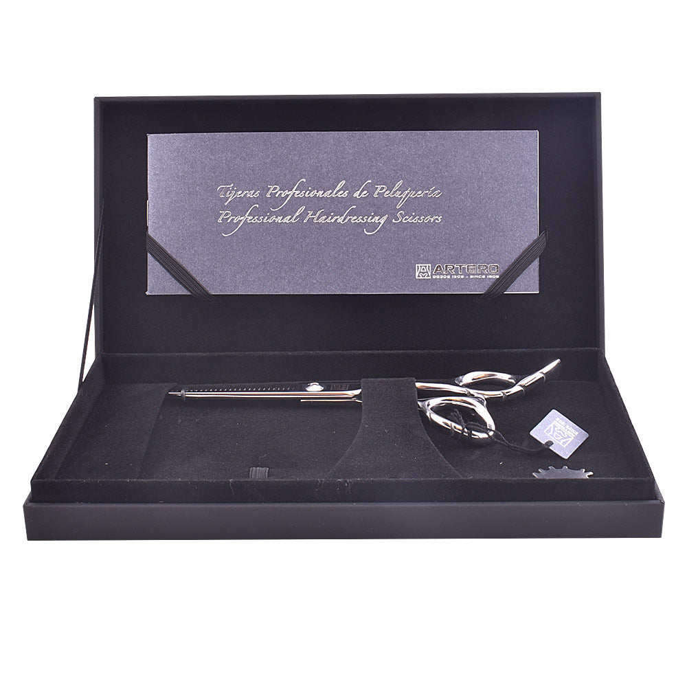 6-inch 440C steel thinning scissors with V-shaped teeth, ergonomic finger rest, adjustable screw