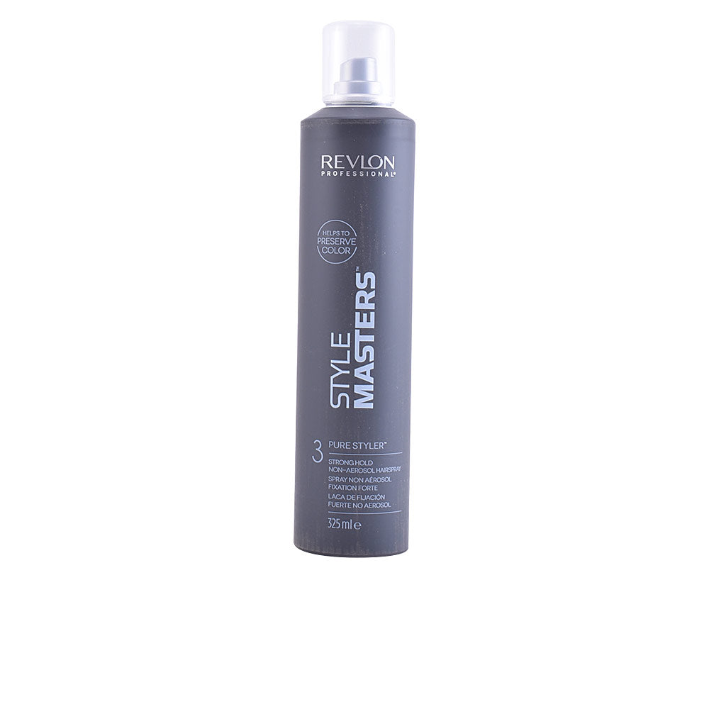 325 ml non‑aerosol strong hold hair spray in pump bottle, brushable salon finish