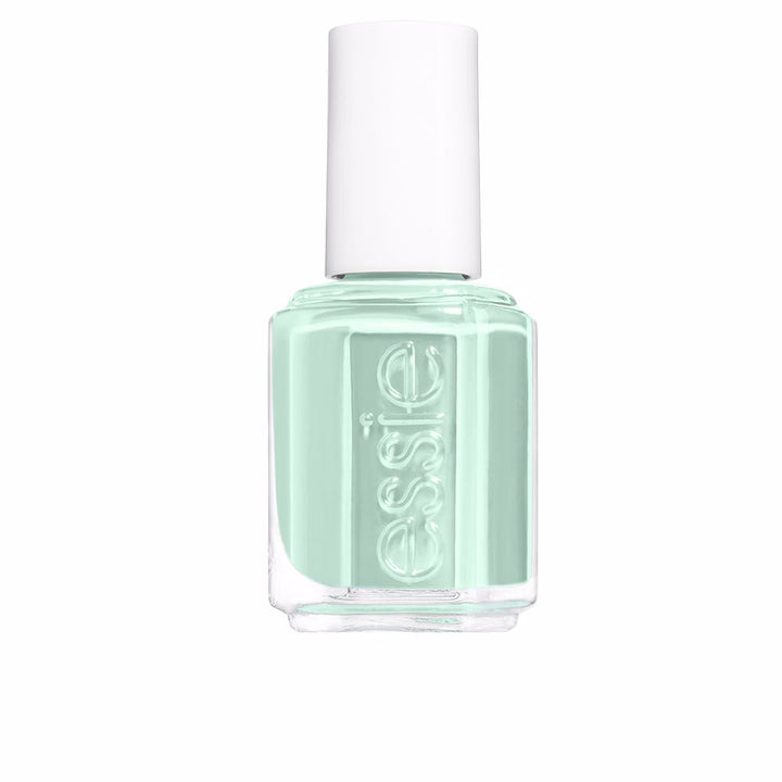 Bottle of mint green cream nail polish, 13.5 ml, shaped brush