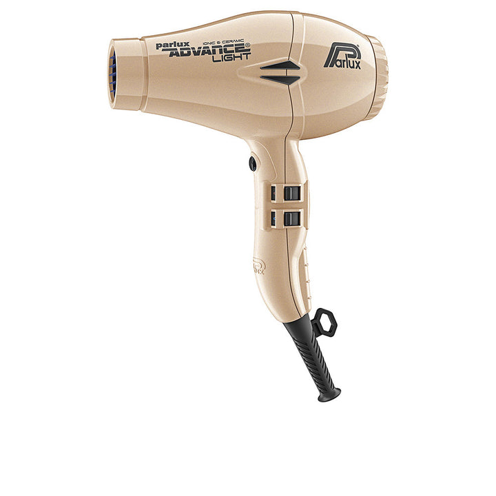 Gold professional ionic ceramic hair dryer with concentrator, 3 m cable, ergonomic handle