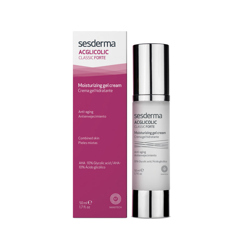 50 ml pump bottle of lightweight glycolic hydrating gel cream for Women