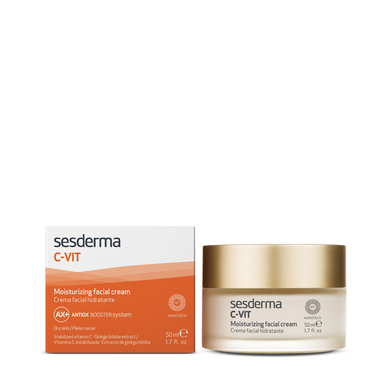 50 ml jar of vitamin C liposomal moisturiser for dry skin, luminous finish