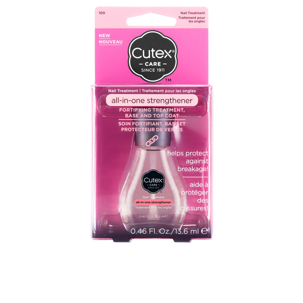 Clear fortifying nail treatment bottle, 13.6 ml, base and top coat