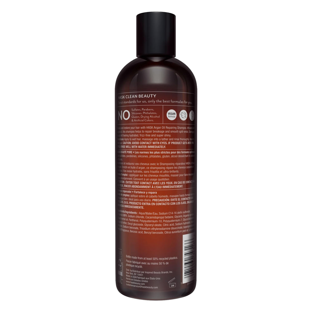 355 ml bottle of argan repairing hydrating shampoo for Unisex hair