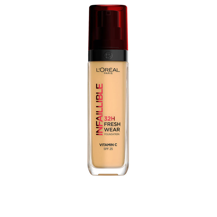 30 ml pump foundation bottle, 140 Beige Doré shade, lightweight long-wear fluid