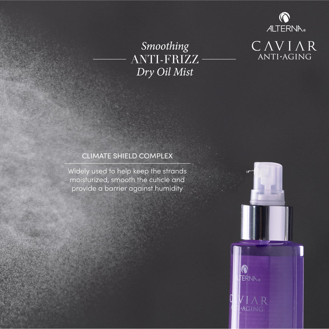 Glass spray bottle of light dry-oil mist for anti-frizz and shine, 147 ml