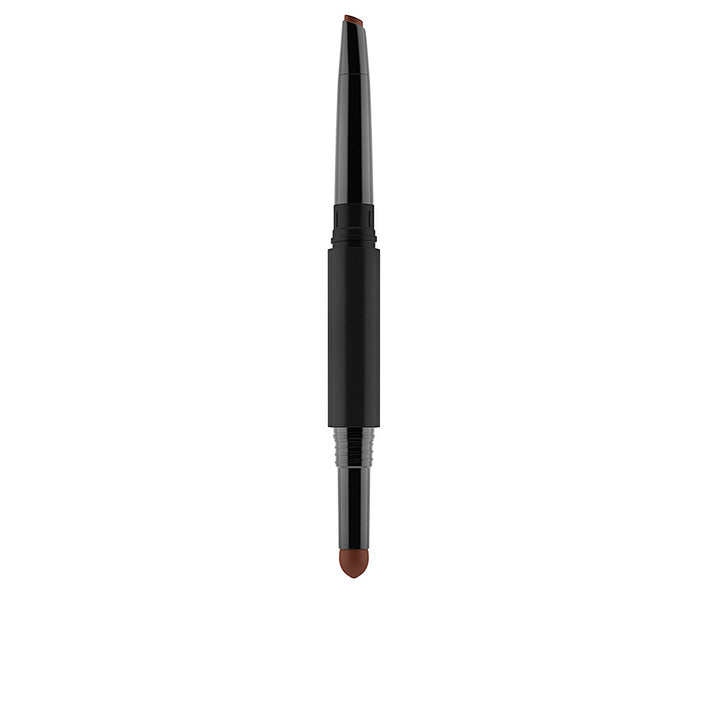 Dual-ended brown eyebrow pencil with retractable tip and groomer, 0.5 g
