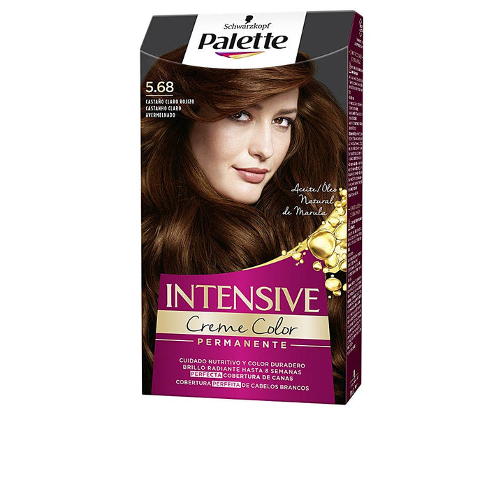 Tube and developer pack for 5.68 light reddish brown permanent hair dye