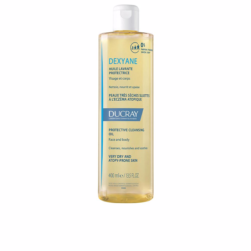 400 ml clear bottle of gentle soap-free cleansing oil for face and body, Unisex