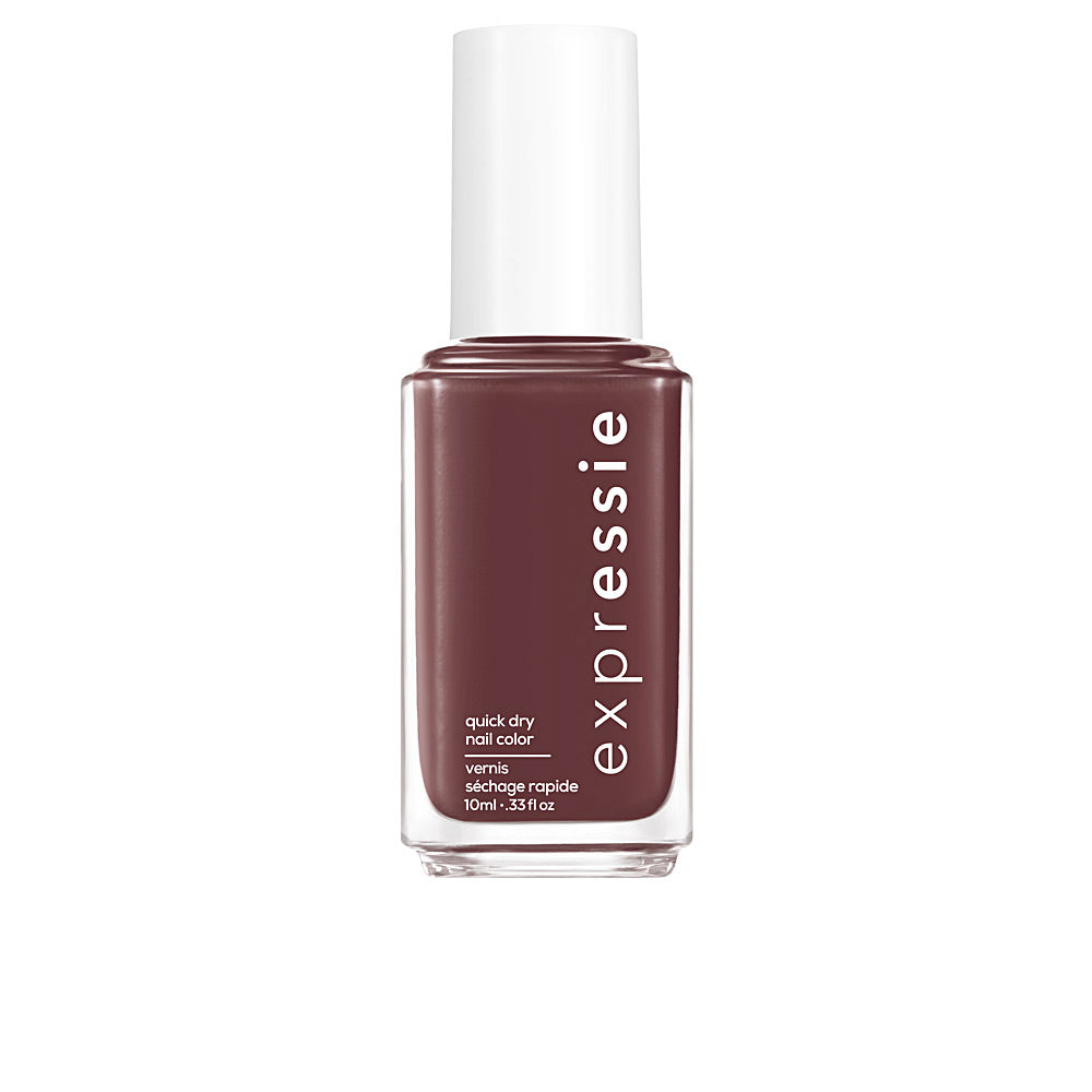10 ml small bottle of cream‑finish fast‑dry nail polish, vibrant warm neutral shade
