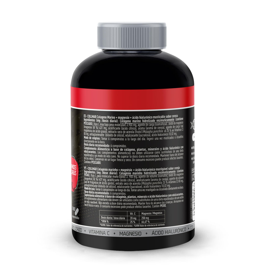 Drasanvi Black plastic supplement bottle with red vertical label, silver screw cap, colorful running figures graphic, red circular badge