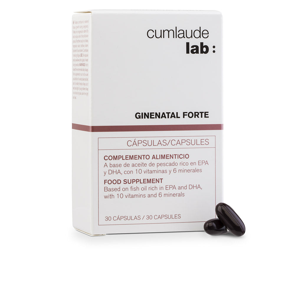Bottle of 30 fish oil softgel capsules for prenatal supplementation, lactose‑ and gluten‑free