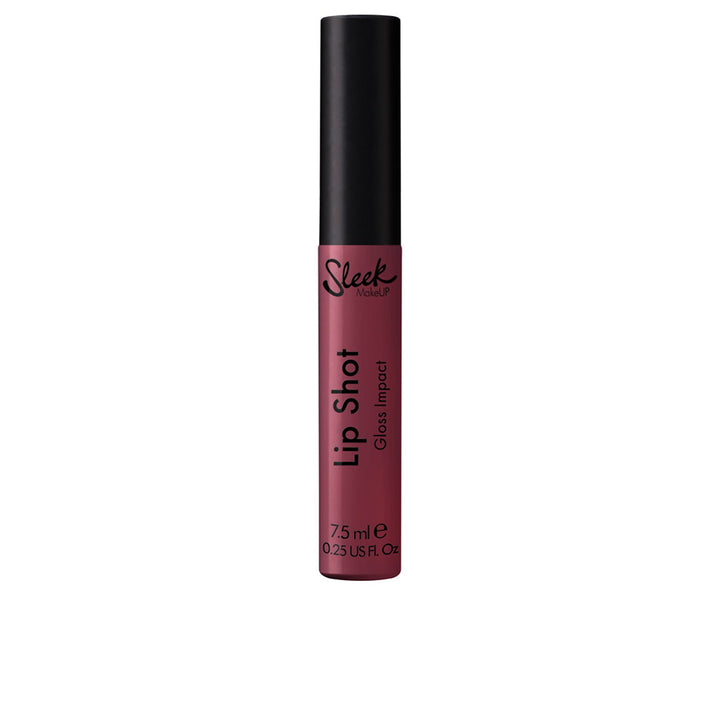 Slim tube lip gloss in deep rose shade, precise applicator, 7.5 ml
