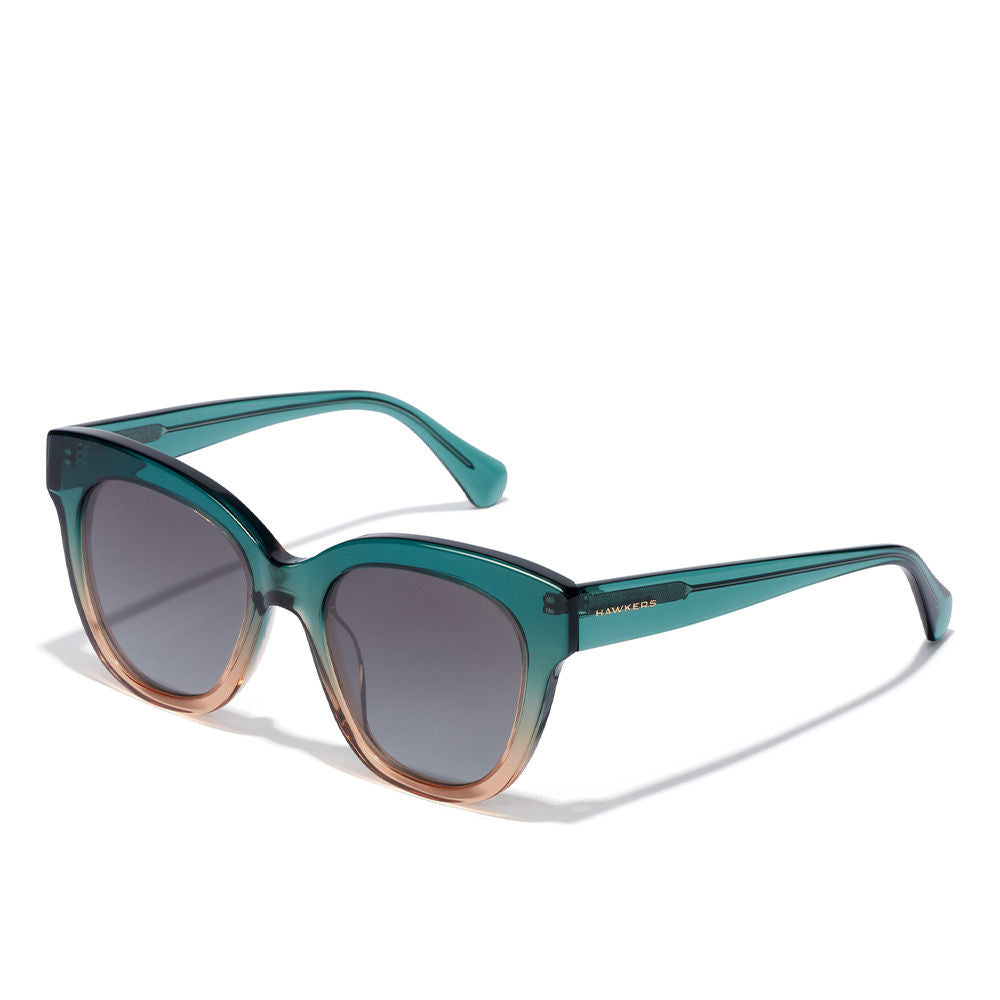 Green champagne butterfly sunglasses with black lenses, 52/19/140 mm