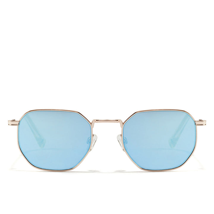 Unisex round black stainless-steel sunglasses with 51 mm lenses