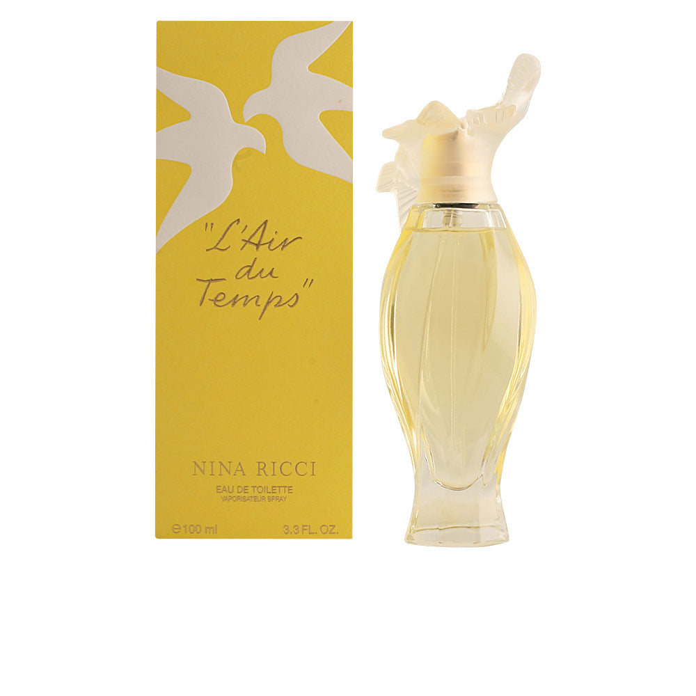 Clear 100 ml eau de toilette bottle with crystal dove cap and floral fragrance notes