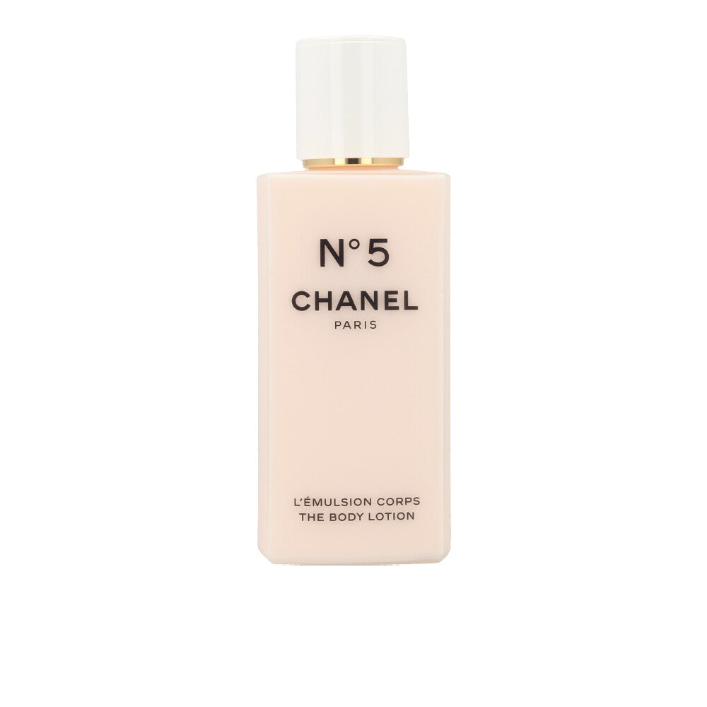 200 ml white bottle of No. 5 body emulsion, jasmine and rose extracts