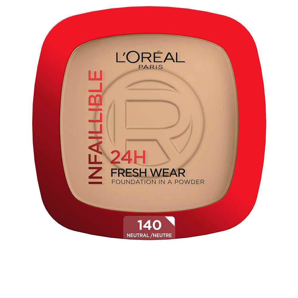 Compact matte powder foundation, shade 140, 9 g, compact case