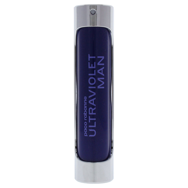 100 ml purple-tinted glass perfume bottle with silicone and metal details, Eau de Toilette for Man