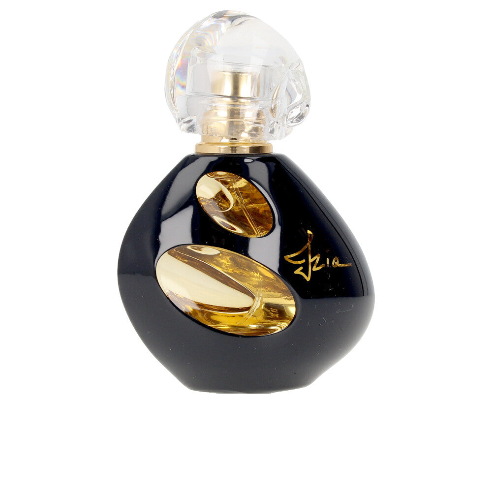 Black lacquered bottle with subtle gold film, radiant amber perfume, 100 ml
