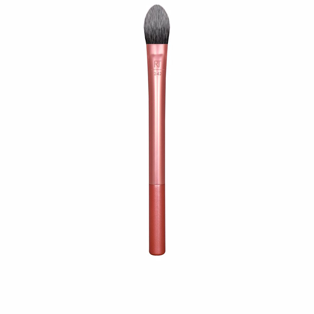 Rounded layered-fibre concealer brush for precise under-eye application, vegan