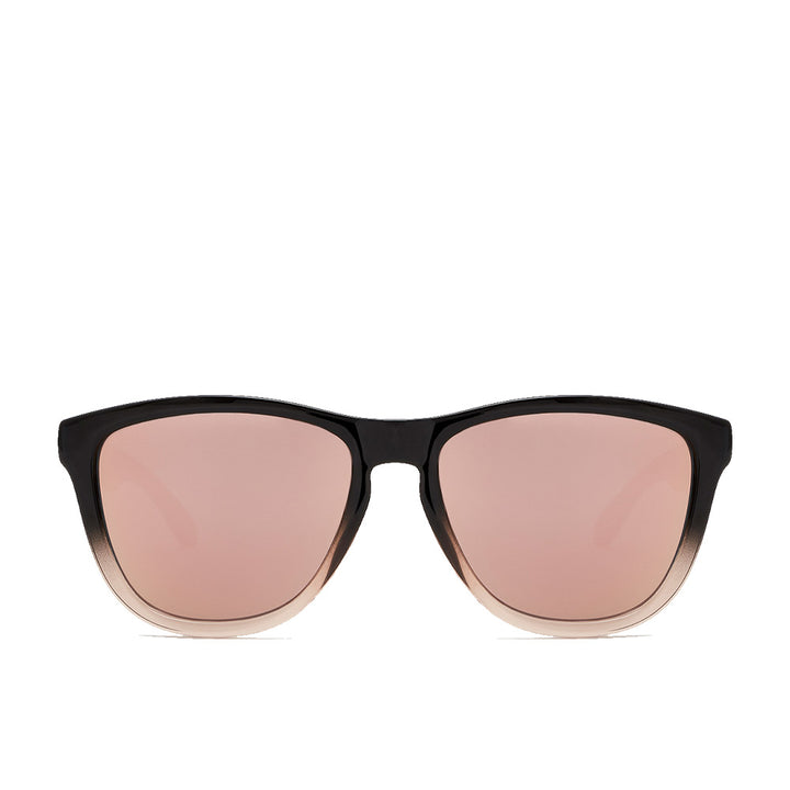Unisex fusion rose gold TR90 sport sunglasses with rectangular TR18 lenses, case and sticker kit