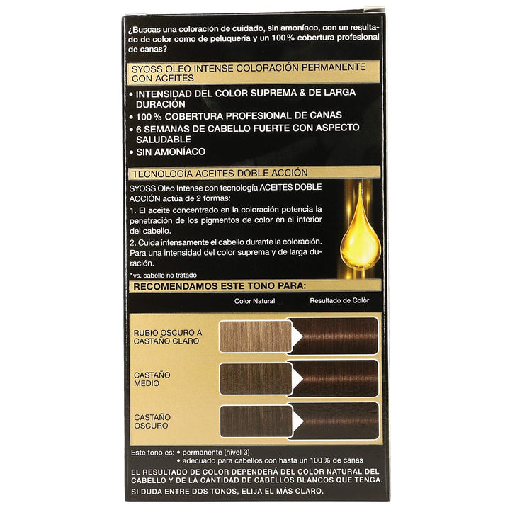 Boxed permanent oil hair colour, ammonia-free, deep brown shade, 5-piece pack