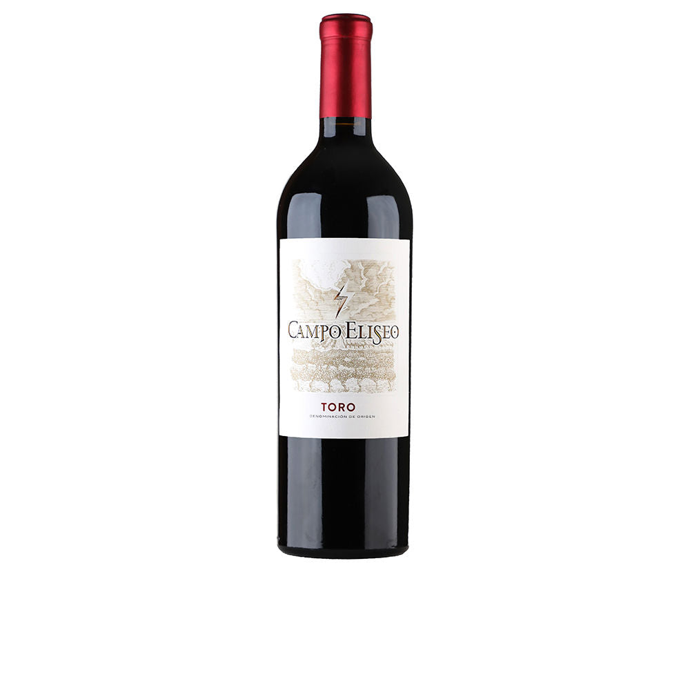 Bottle of Campo Elíseo 2017 Tinta de Toro set against neutral backdrop