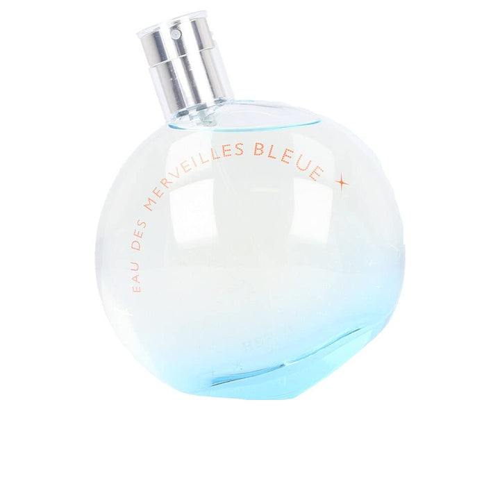 Faceted glass 100 ml blue-tinted eau de toilette bottle, marine-amber scent for Women