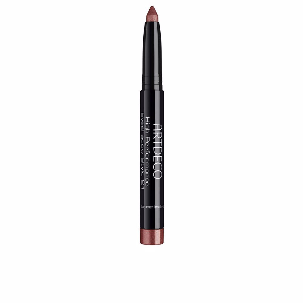 Slim cream eyeshadow stick in shimmering cinnamon with integrated sharpener