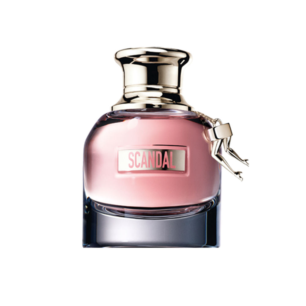 Pink sculptural glass perfume bottle with pink box, 80 ml, floral-gourmand