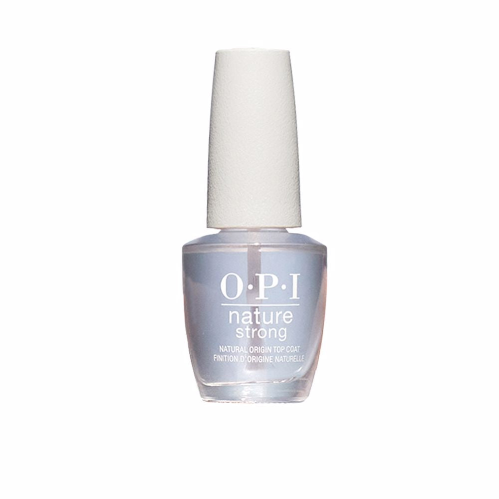 Clear 15 ml vegan top coat bottle with glossy finish, Unisex