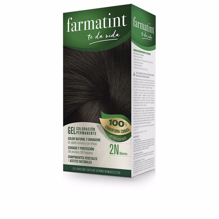 Gel hair colour kit in 2N Dark Brown with developer and repair complex