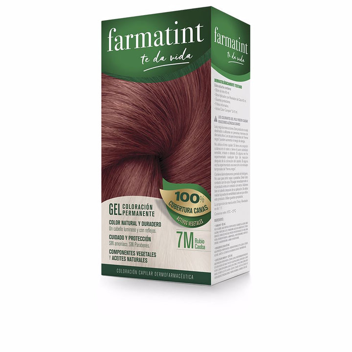 Tube and developer bottle with gloves, 7M mahogany gel hair colour kit, Unisex