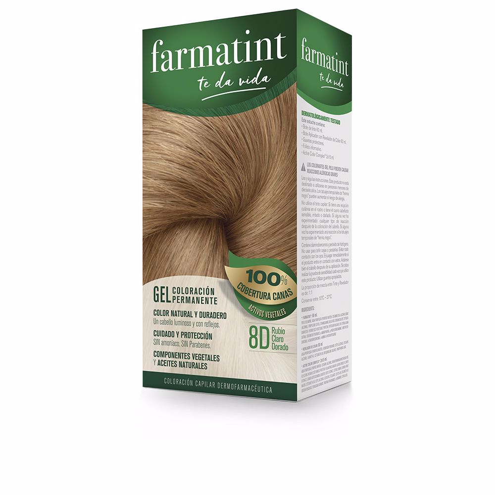 Tube and developer bottle set for permanent light golden blonde gel hair colour, Unisex