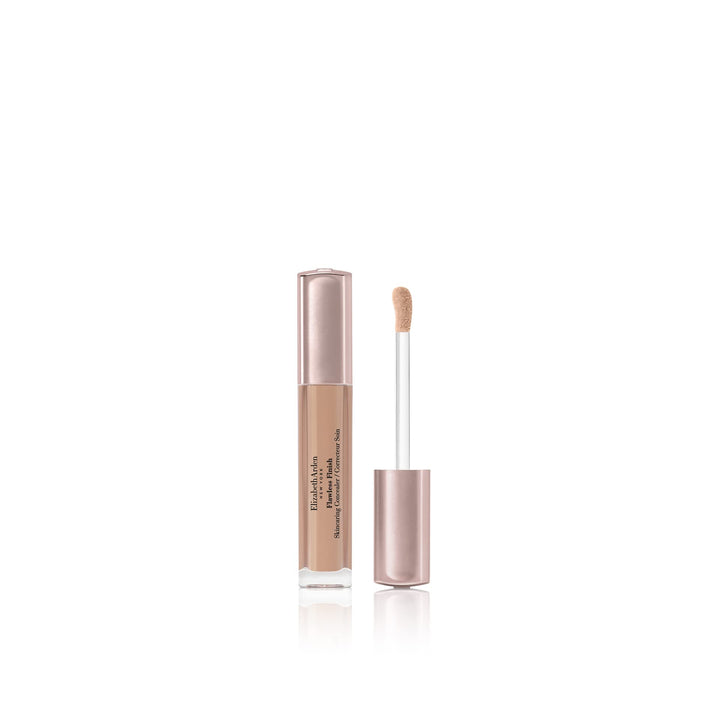 Compact concealer tube with tear‑shaped applicator; creamy light shade