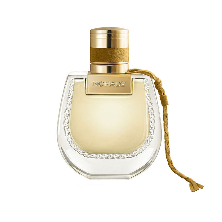 30 ml amber‑tone glass perfume bottle with braided neck detail
