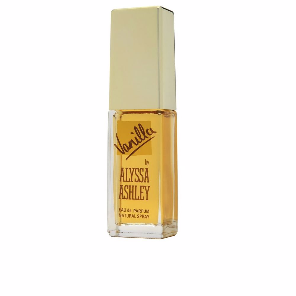 Minimalist 25 ml vanilla eau de parfum bottle with warm amber liquid