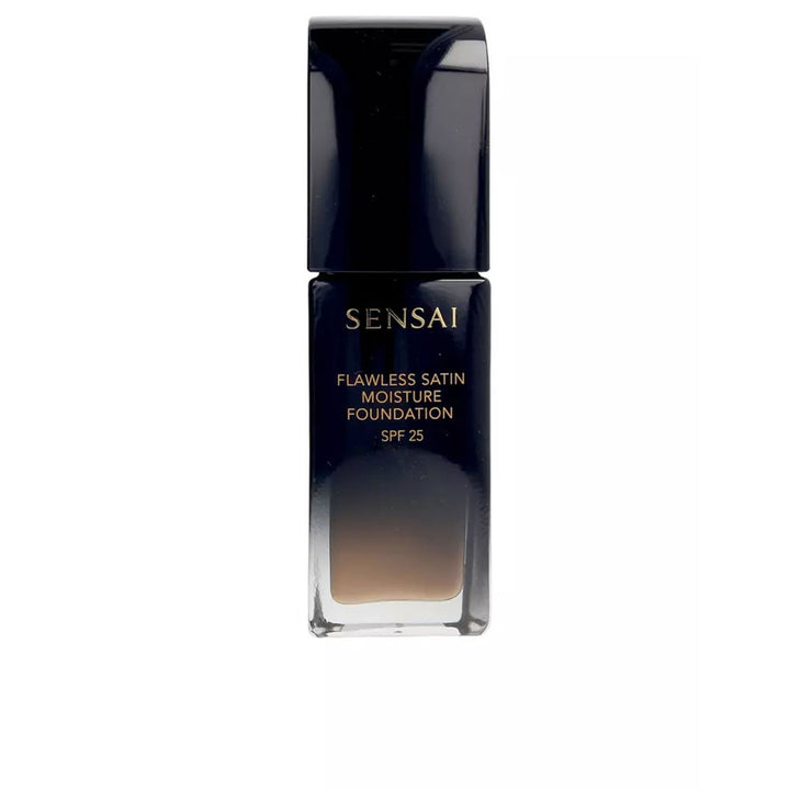 30 ml bottle of satin finish, hydrating foundation in warm beige