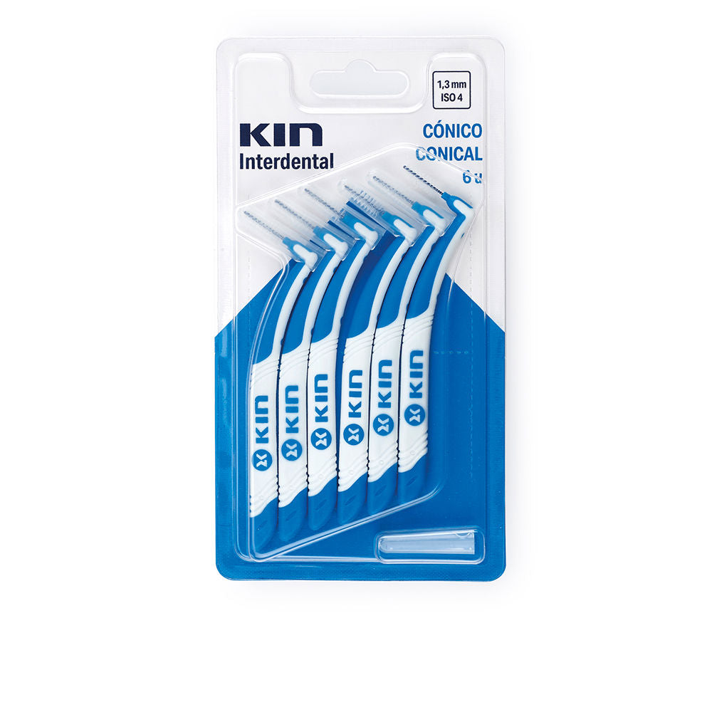 Pack of six 1.3 mm conical interdental brushes with angled handles