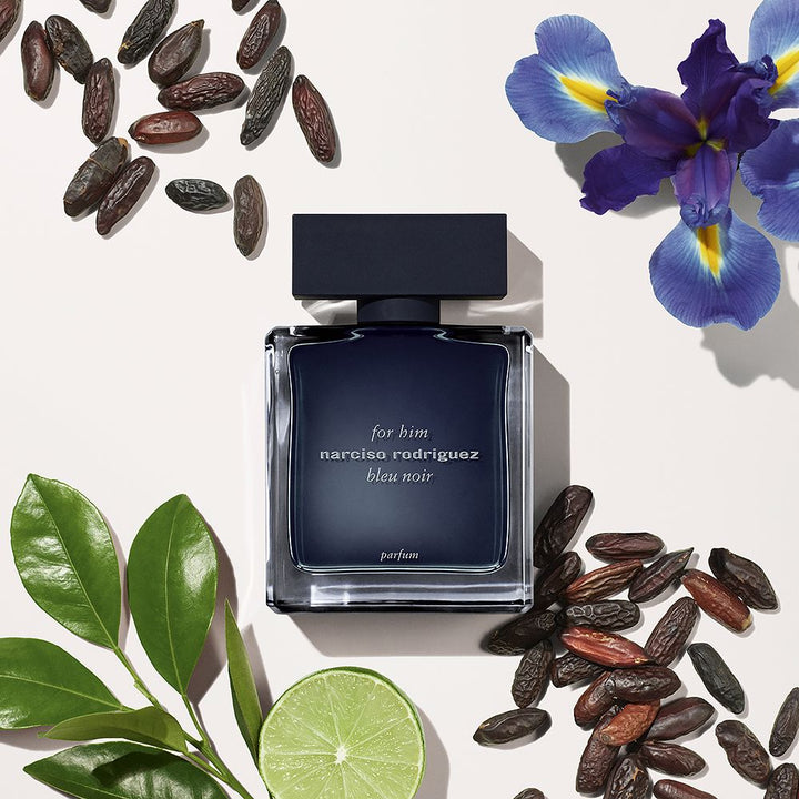 Deep blue translucent flacon with matte navy cap, 50 ml parfum bottle